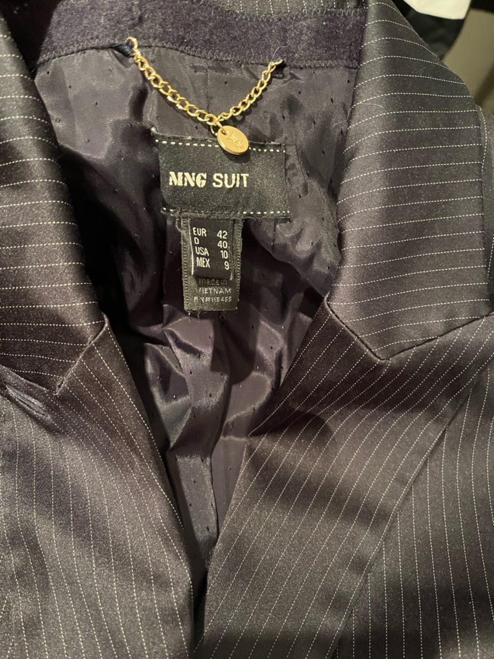 Women’s Navy Pinstripe Suit